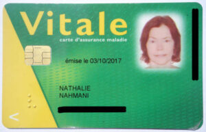 Close-up photo of Nathalie's carte vitale.