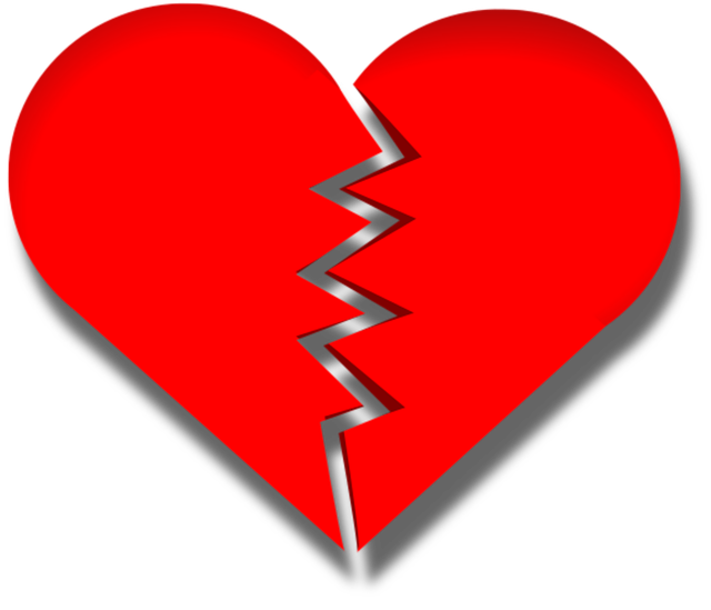 red broken heart illustrating the dissolution of a PACS