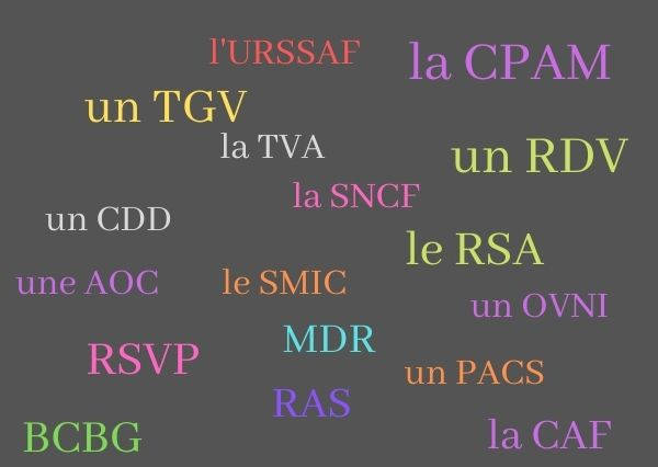 Get familiar with the most common French acronyms
