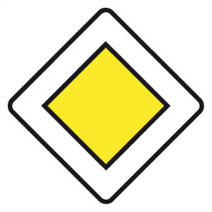 Priority road French traffic sign