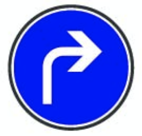 Right turn only French road sign