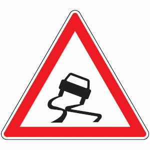 Slippery when wet French road sign