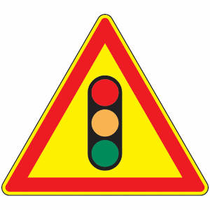 temporary traffic light French road sign