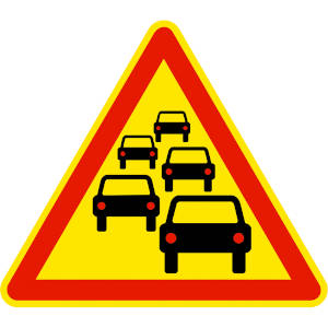 Slow traffic French road sign