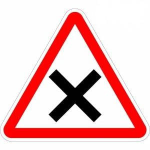 Priority to the right at the next intersection French road sign