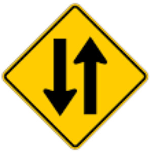2-way traffic U.S. road sign