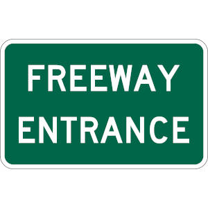 Freeway entrance U.S. road sign