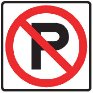 No parking U.S. road sign