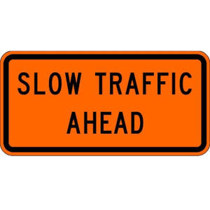 Slow traffic U.S. road sign