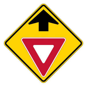 Yield ahead U.S. road sign
