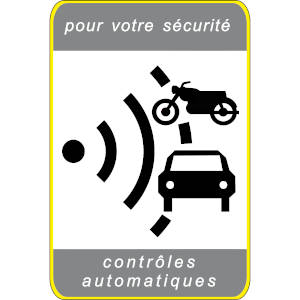 Radar enforced French road sign
