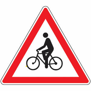 Bicycle crossing French road sign