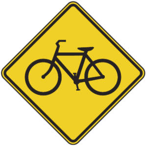 Bicycle crossing U.S. road sign